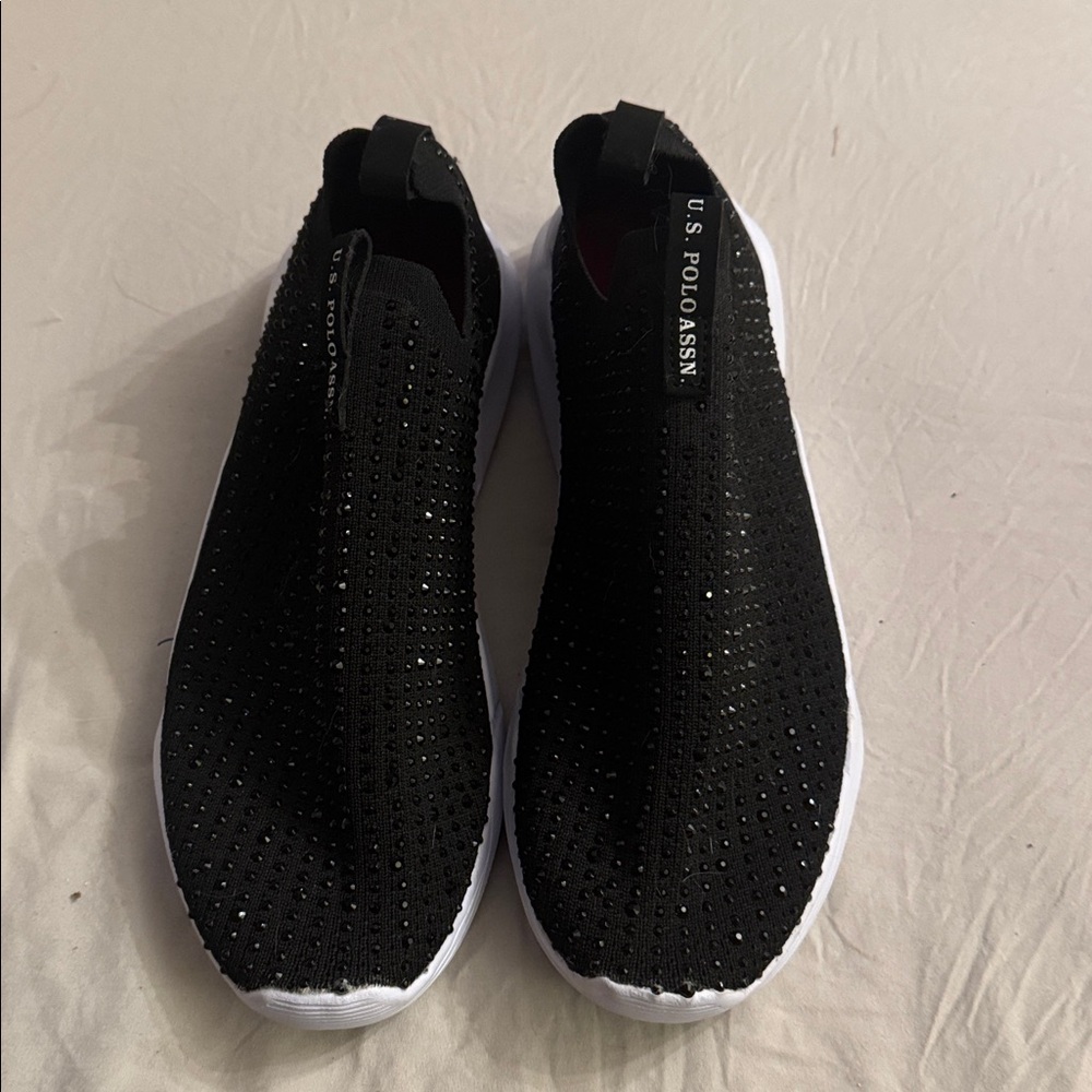 U.S. Polo Assn. Black and White Slip-On Shoes
